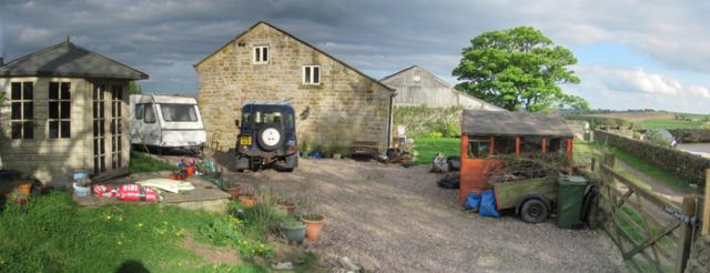 Side view of Heyshaw Barn